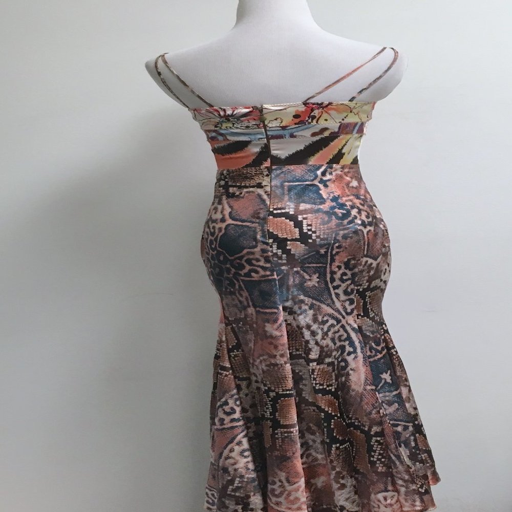 Roberto Cavalli animal print floral bodycon silk maxi dress  i40 S - Picture 4 of 8